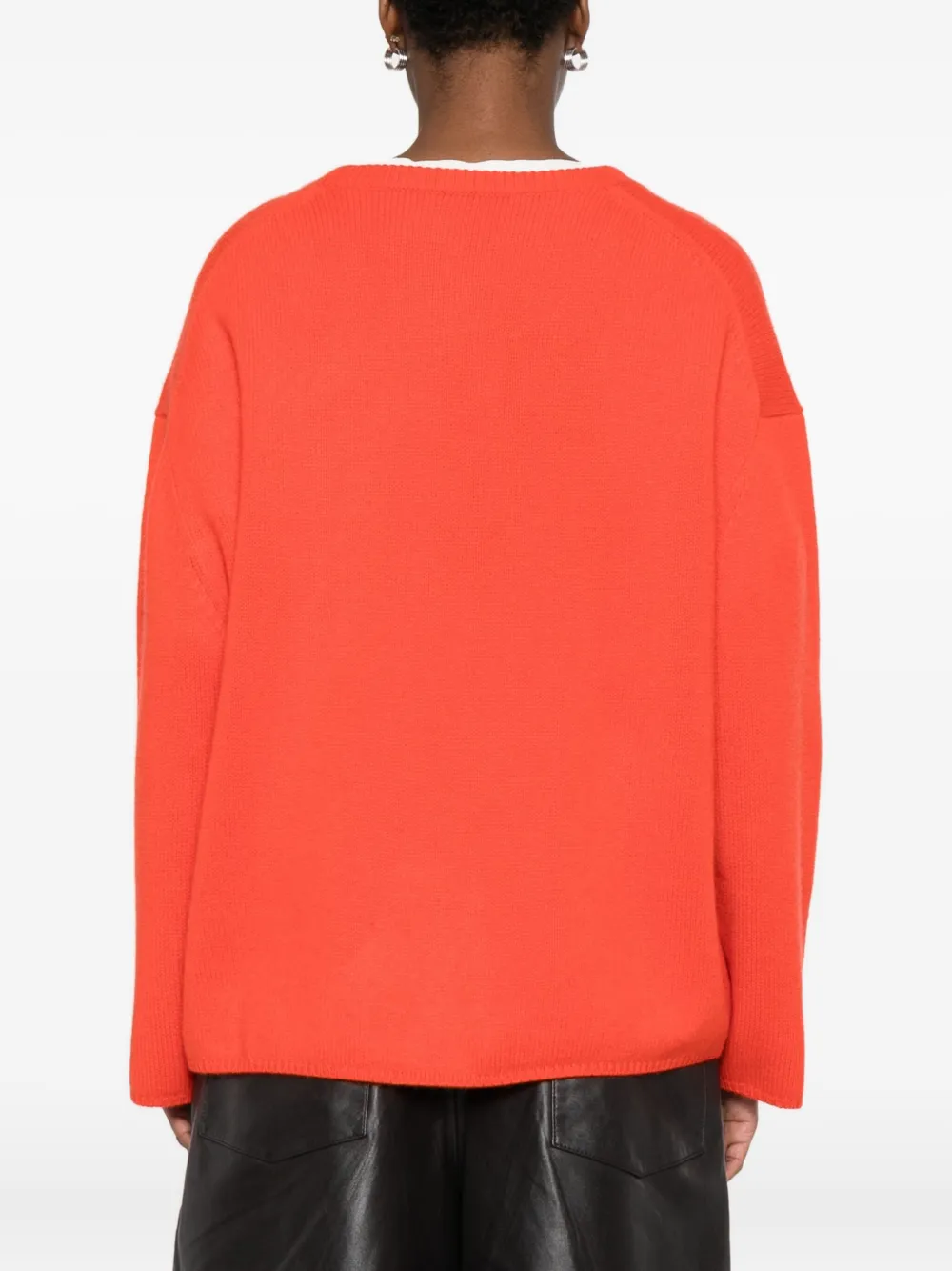 Soft Goat Crew-neck Jumper In Red