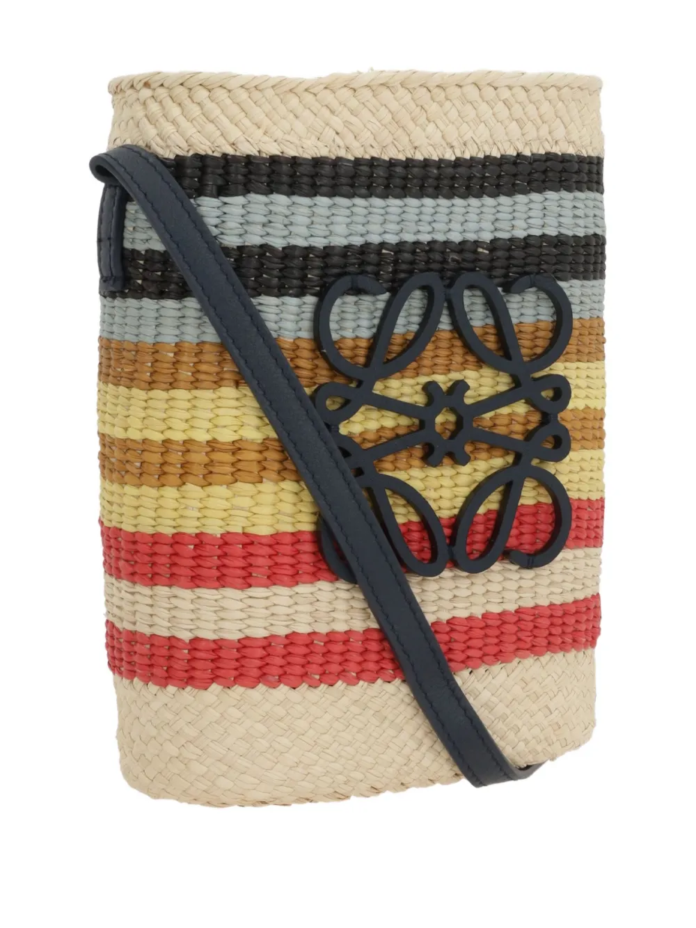 LOEWE x Paula's Ibiza gestreepte schoudertas met logoplakkaat Wit