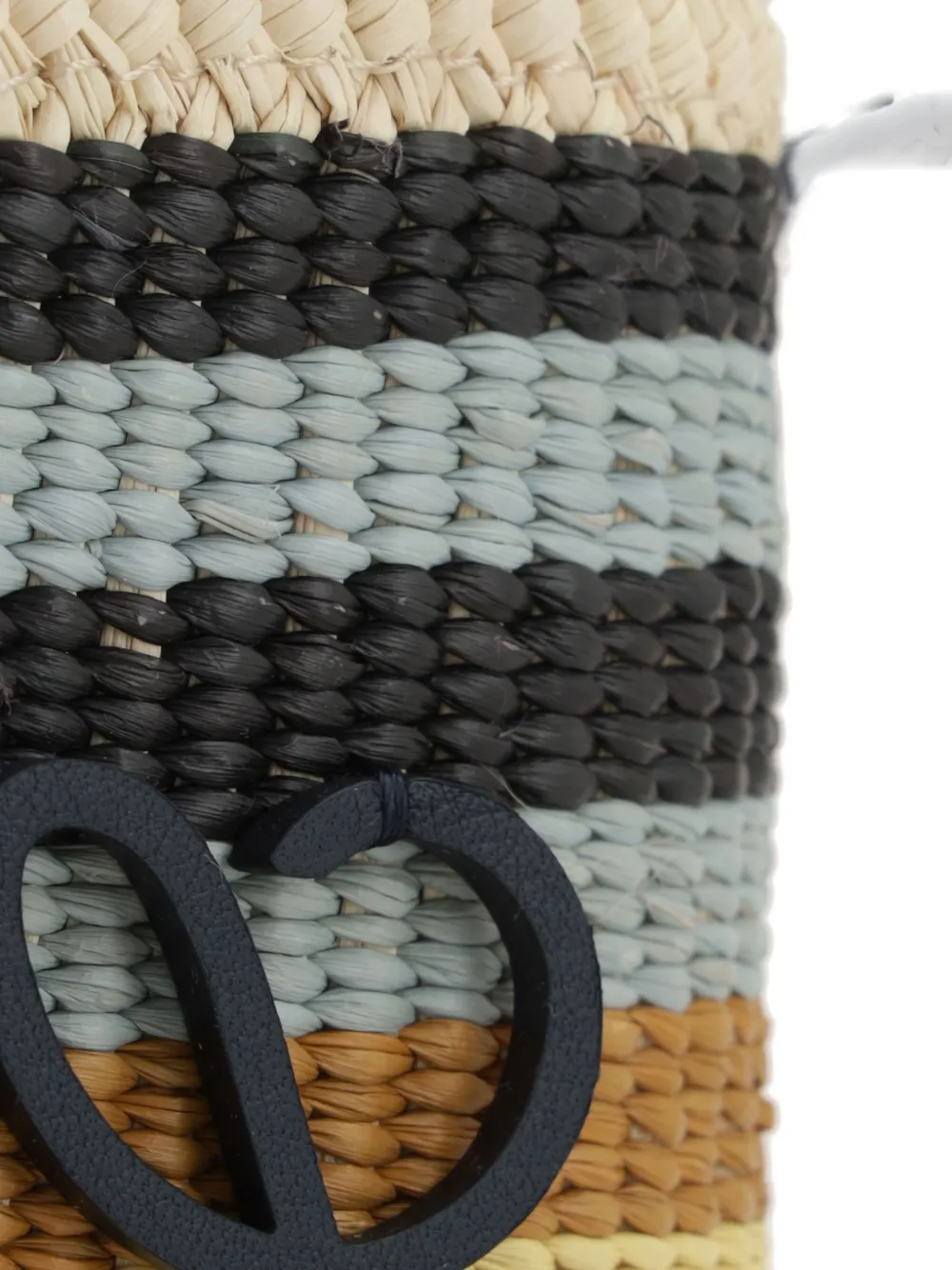 LOEWE x Paula's Ibiza gestreepte schoudertas met logoplakkaat Wit