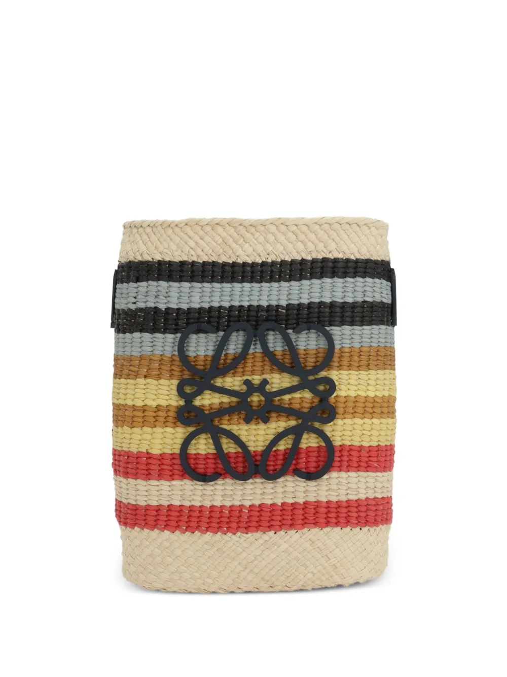 LOEWE x Paula's Ibiza gestreepte schoudertas met logoplakkaat Wit