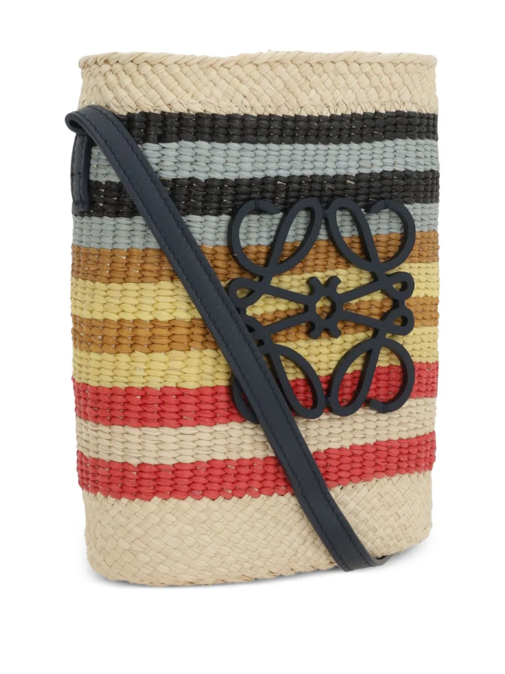LOEWE x Paula's Ibiza gestreepte schoudertas met logoplakkaat Wit
