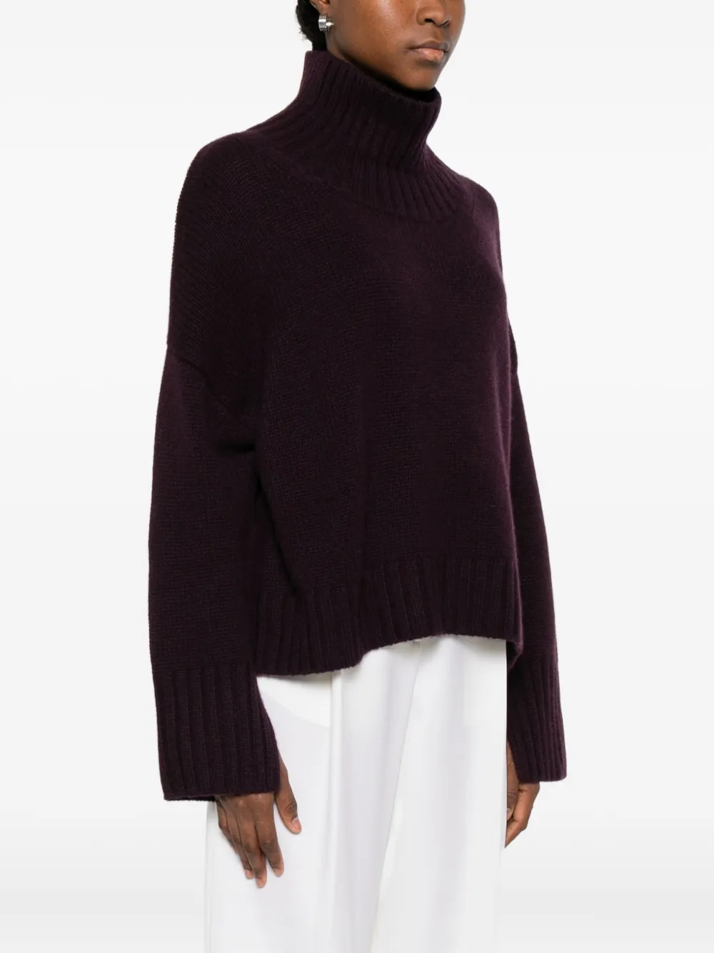 Soft Goat Turtleneck Sweater In Brown