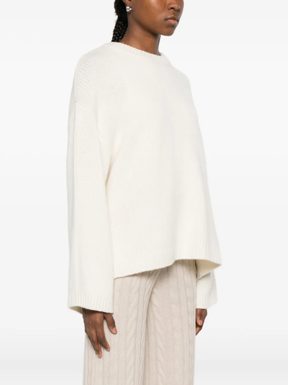  Soft Goat Knit Chunky Crewneck Relaxed Fit - Neutrals 