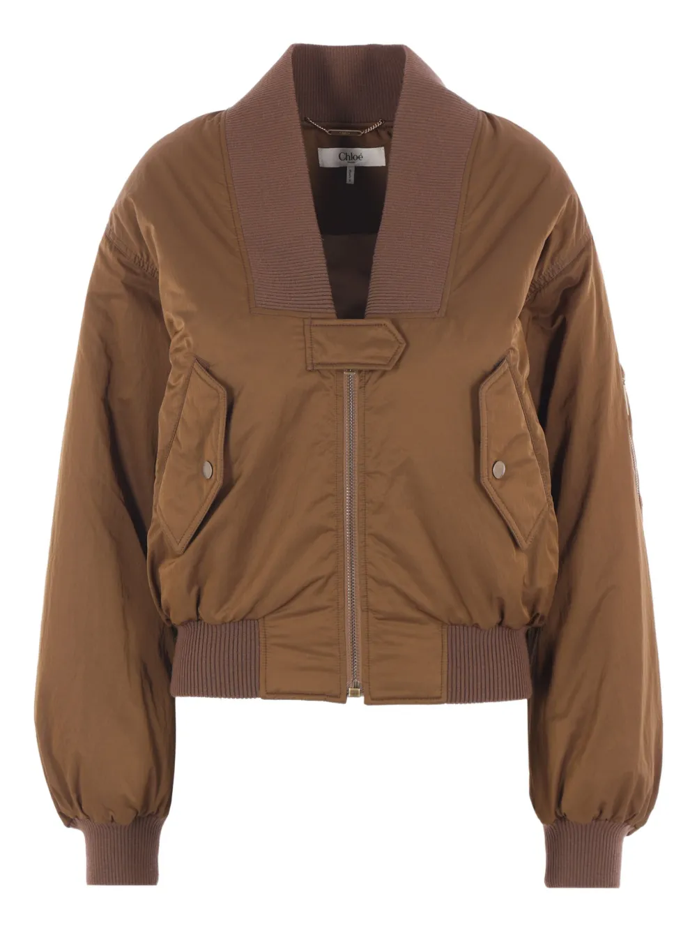 Chloé zip-front bomber jacket Bruin