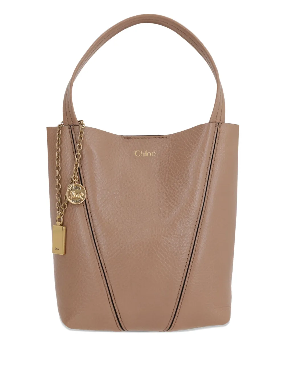 Chloé Leren shopper Bruin