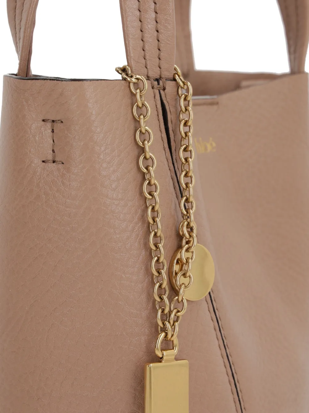 Chloé Leren shopper Bruin