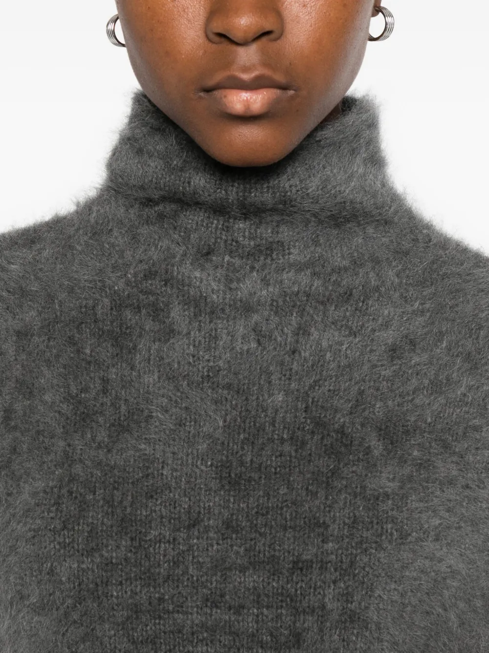 Soft Goat Turtleneck Vest In Gray