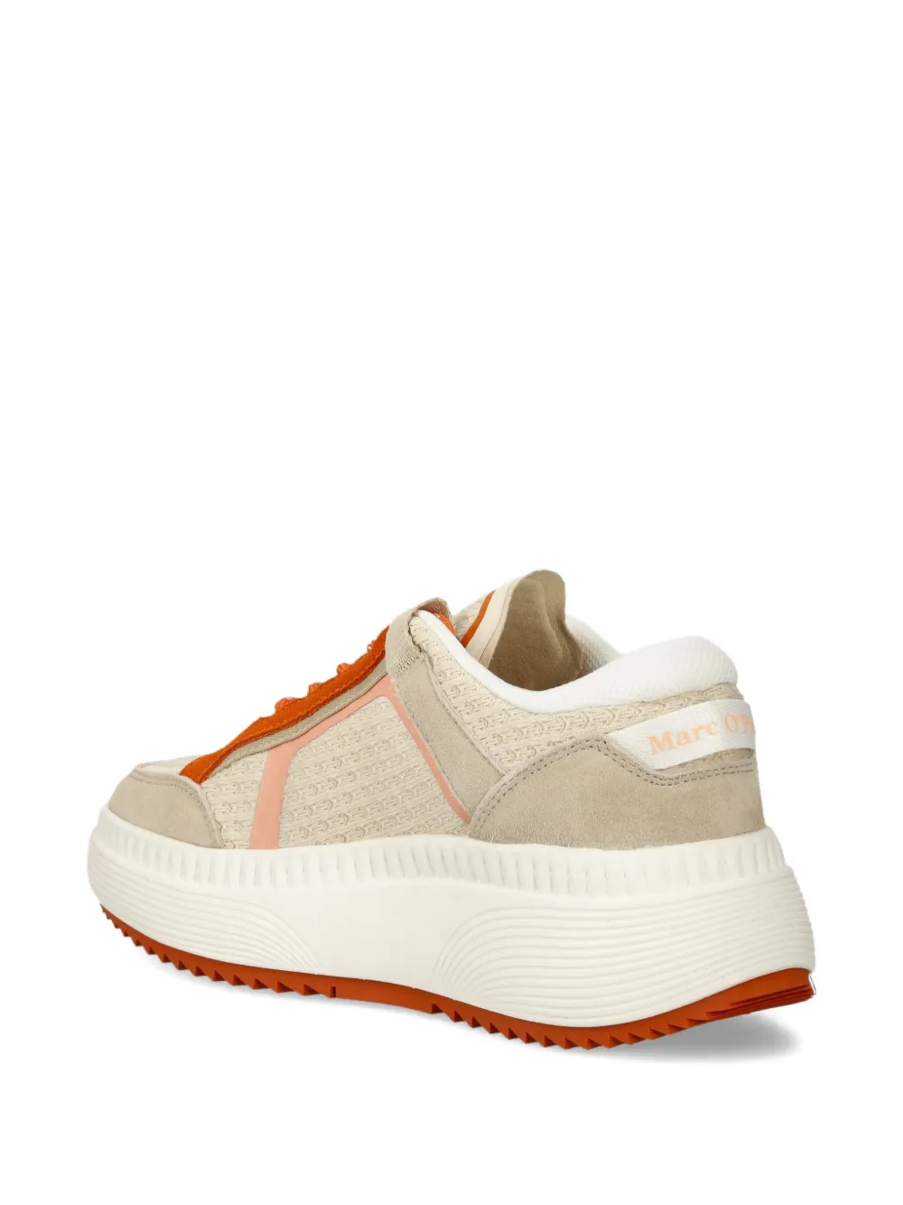 Marc O'Polo Sneakers met plateauzool en mesh vlak Beige