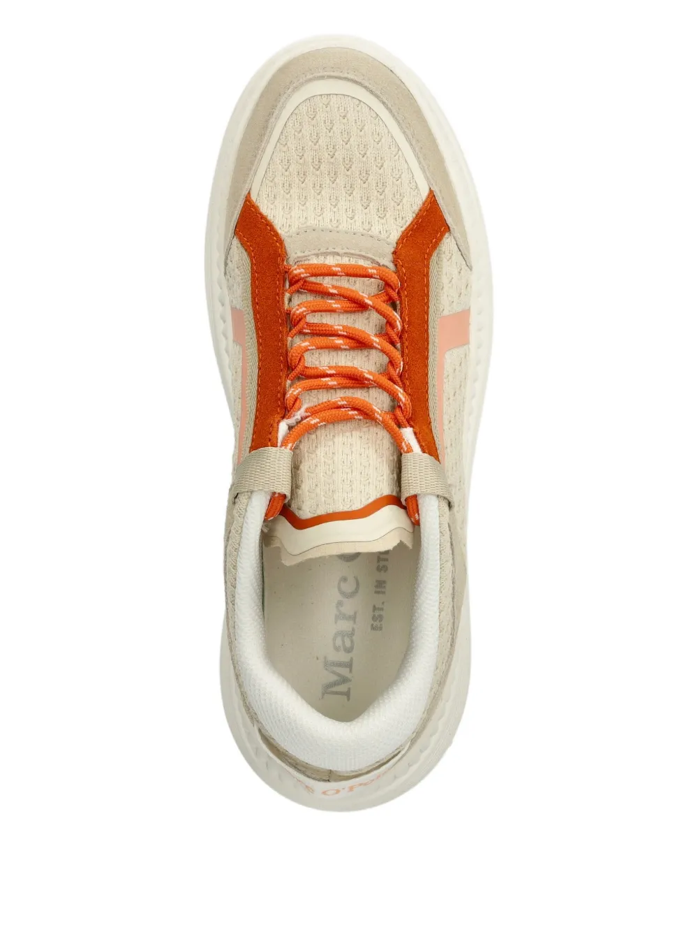 Marc O'Polo Sneakers met plateauzool en mesh vlak Beige