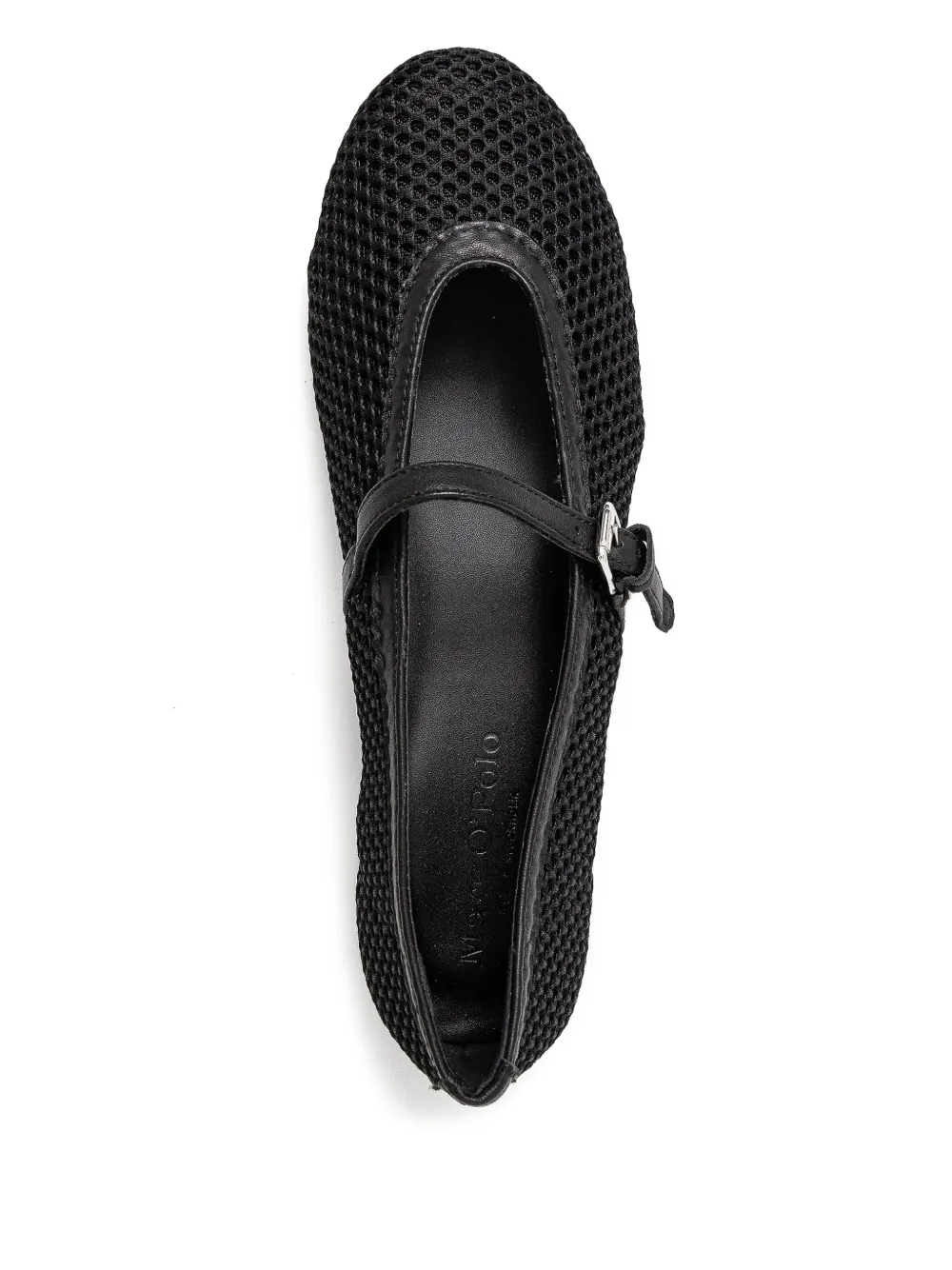 Marc O'Polo mesh buckled ballet flats Black