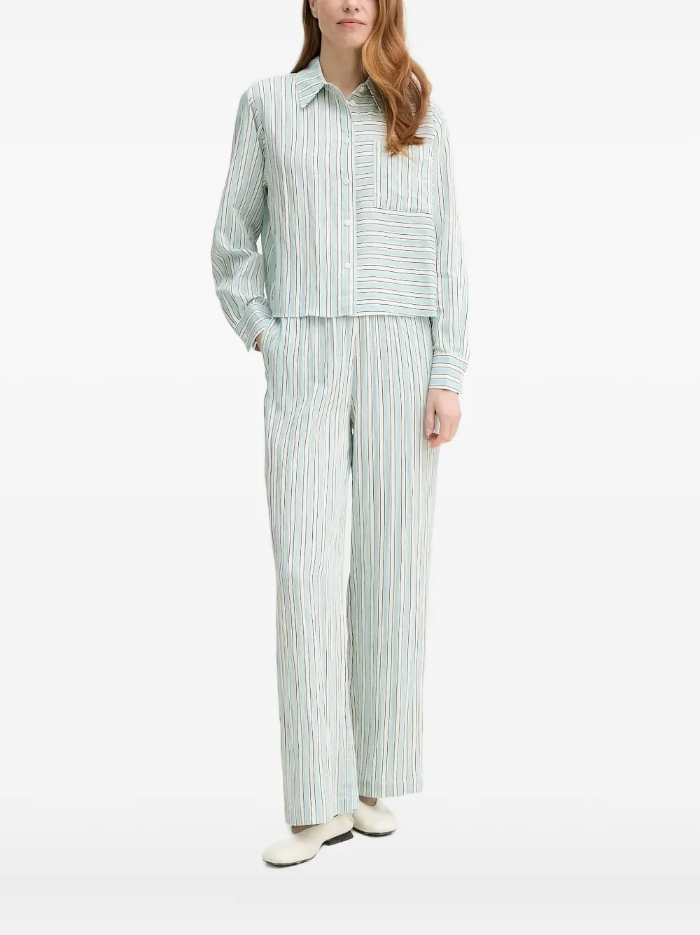 Marc O'Polo striped panelled shirt | Blue | Image 1