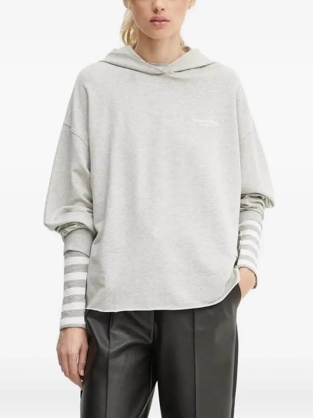 Marc O'Polo raw-edge hoodie | Grey | Image 1