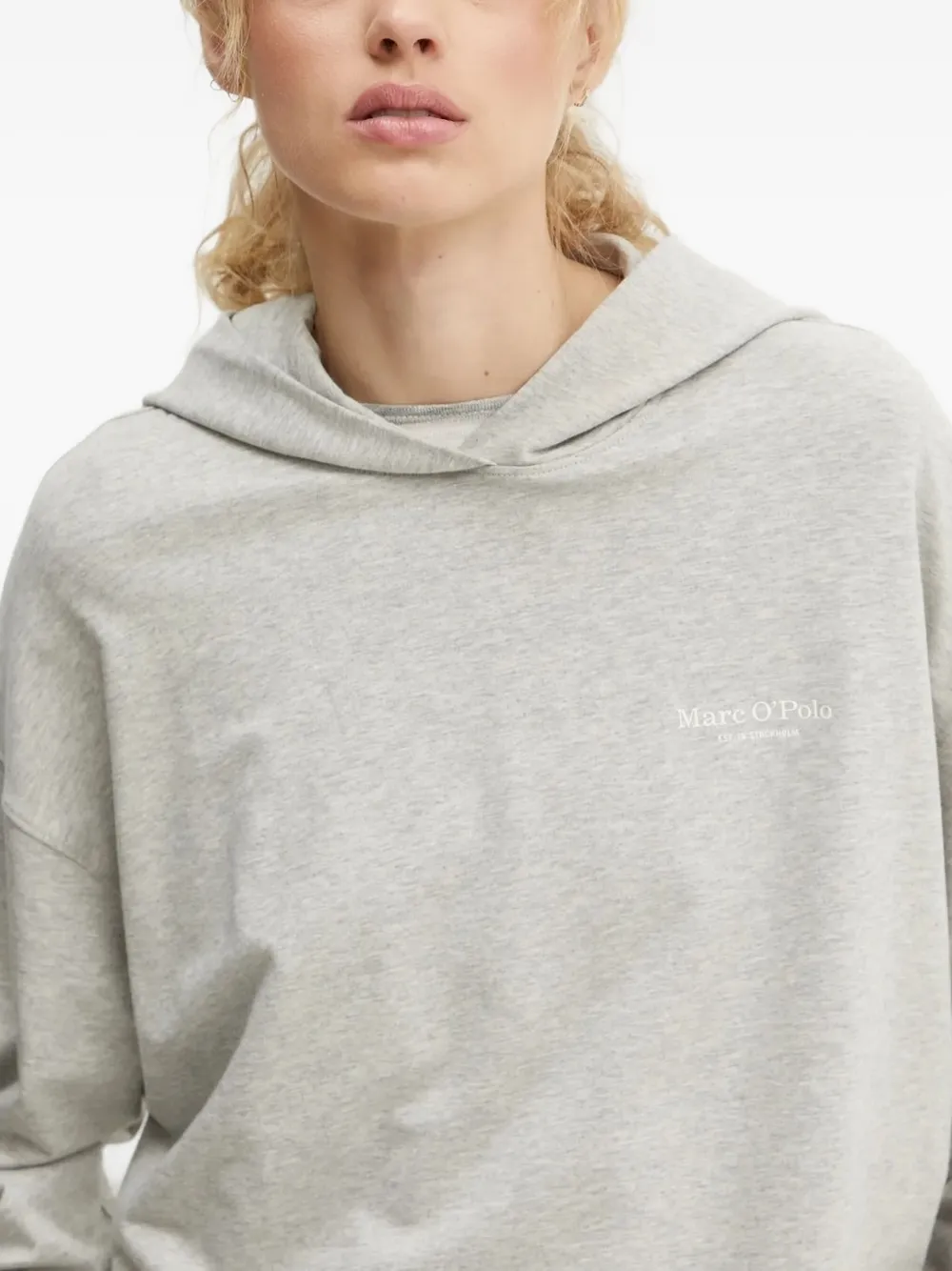 Marc O'Polo Hoodie met gerafelde rand Grijs