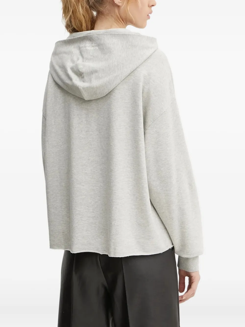 Marc O'Polo Hoodie met gerafelde rand - Grijs