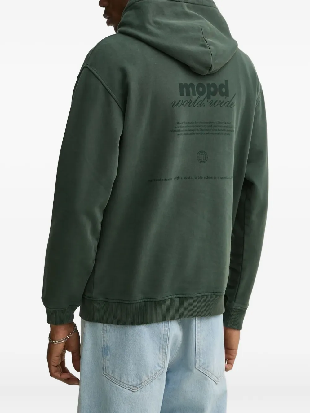 Marc O'Polo Hoodie met logoprint Groen