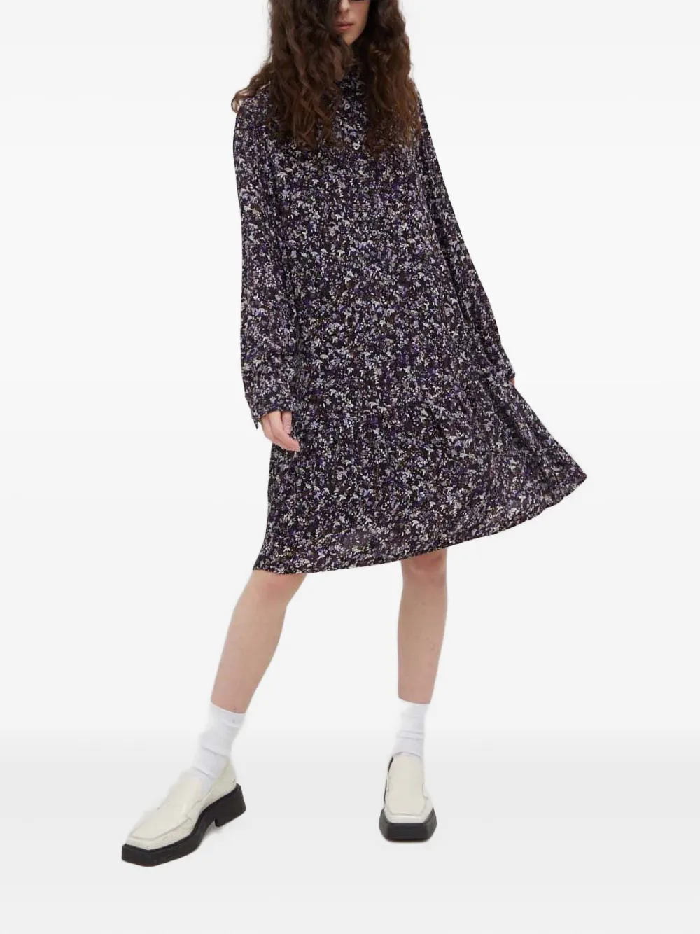 Marc O'Polo Shirtjurk met bloemenprint - Paars