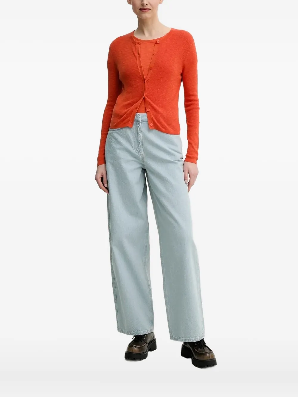Marc O'polo Button-front Cardigan In Orange