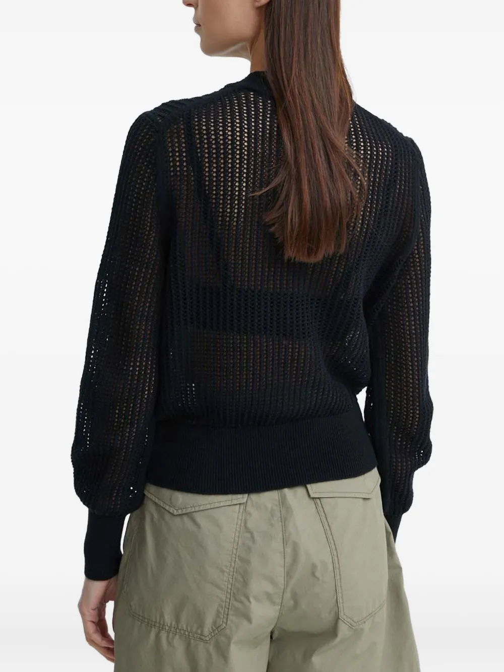 Marc O'polo Open-knit Sweater In Black