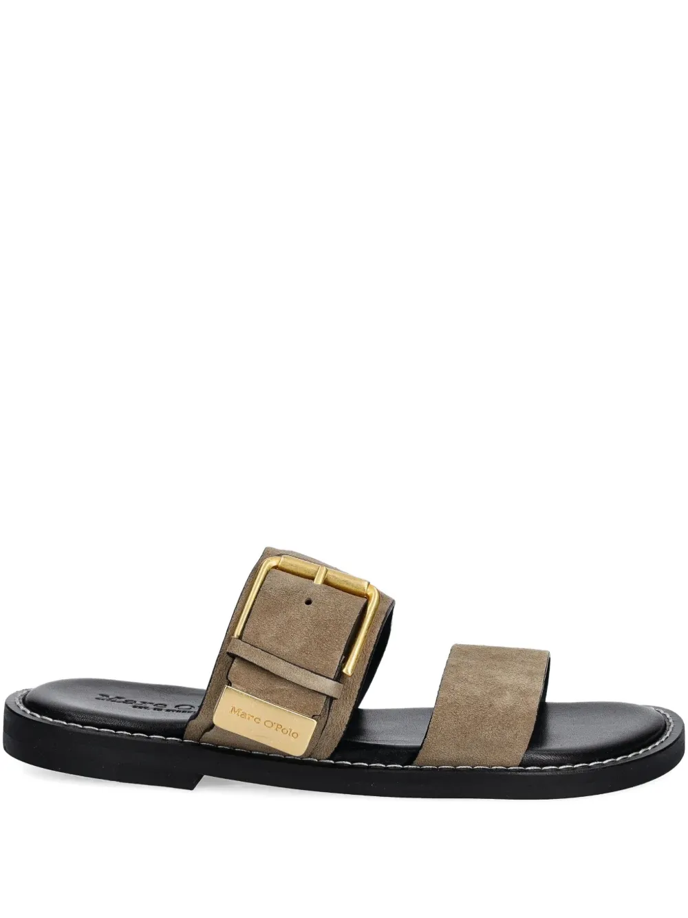 Marc O'Polo buckle-detail suede slides | Brown | Image 1