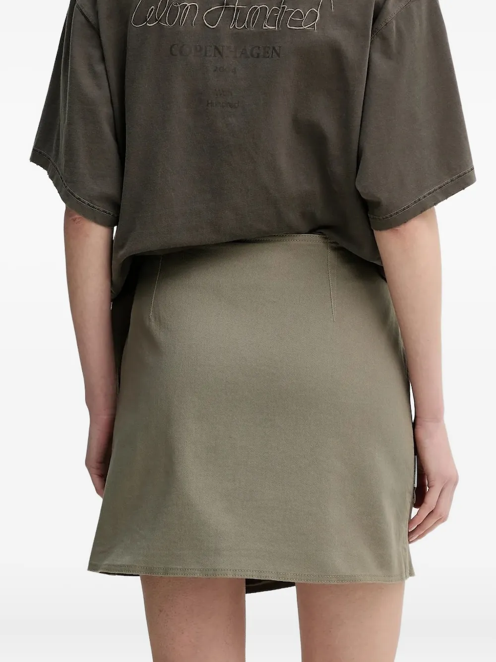 Marc O'Polo Mini-rok met wikkel-effect en gesp - Groen