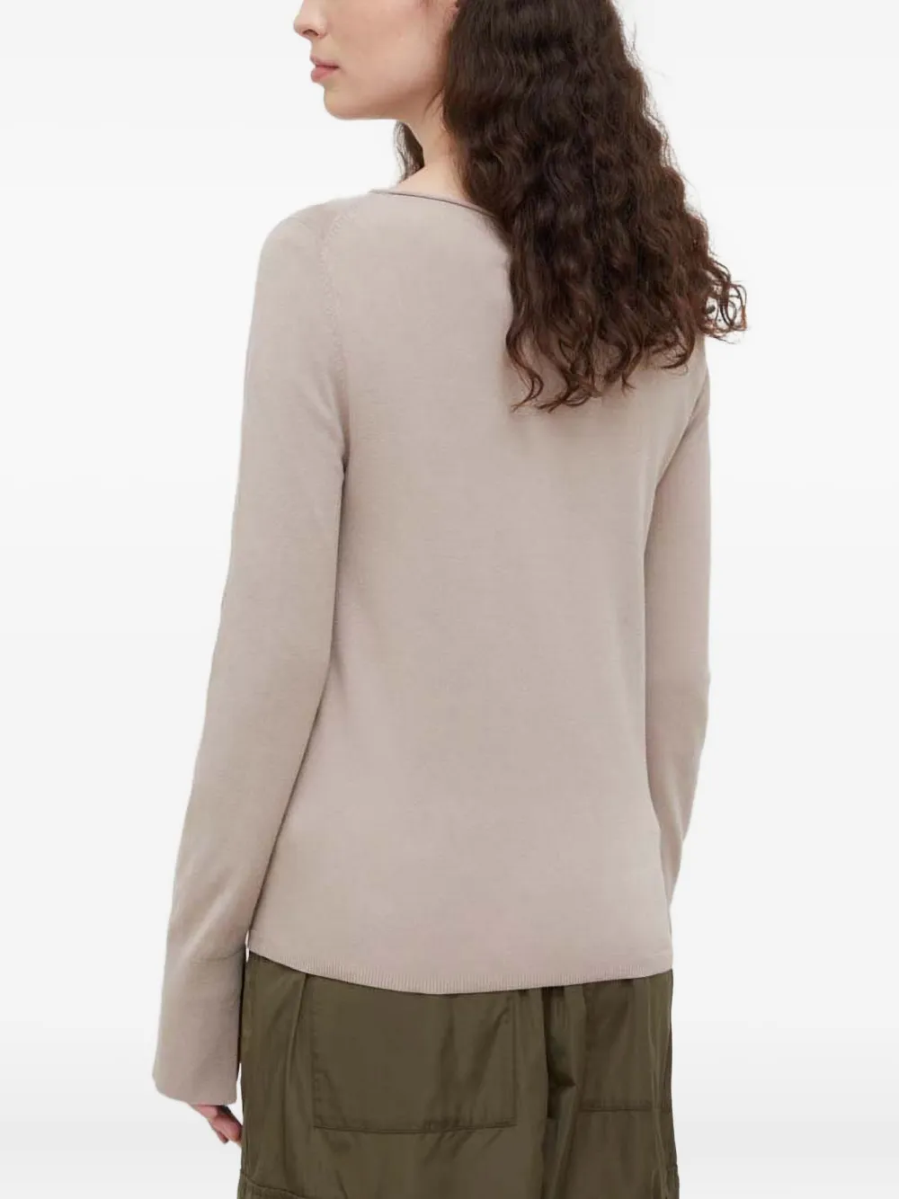 Marc O'Polo Trui met boothals en lange mouwen Beige