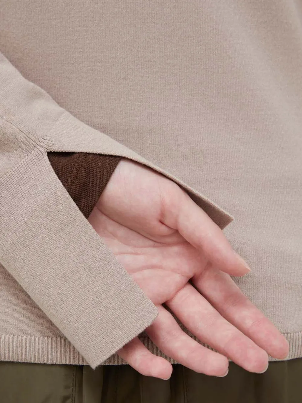 Marc O'Polo Trui met boothals en lange mouwen Beige