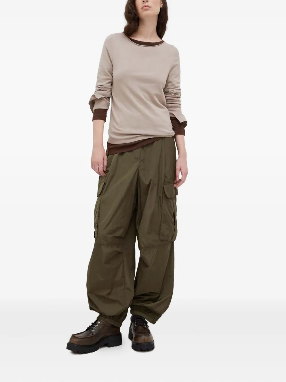 Marc O'Polo Trui met boothals en lange mouwen Beige