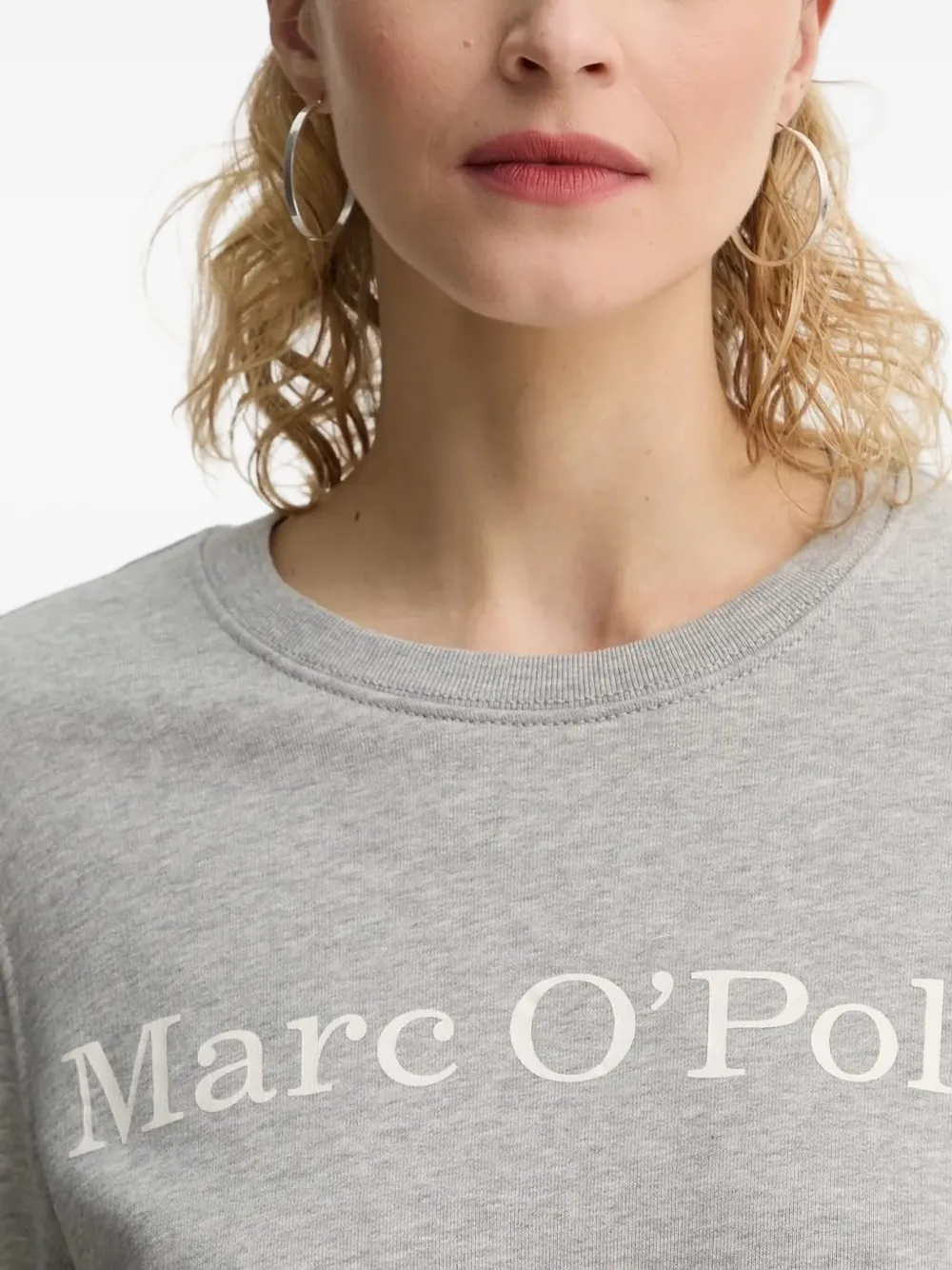 Marc O'Polo Katoenen sweater met logoprint Grijs