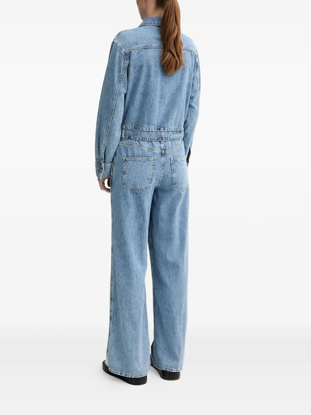 Marc O'polo Button-fastening Belted Jumpsuit In Blue