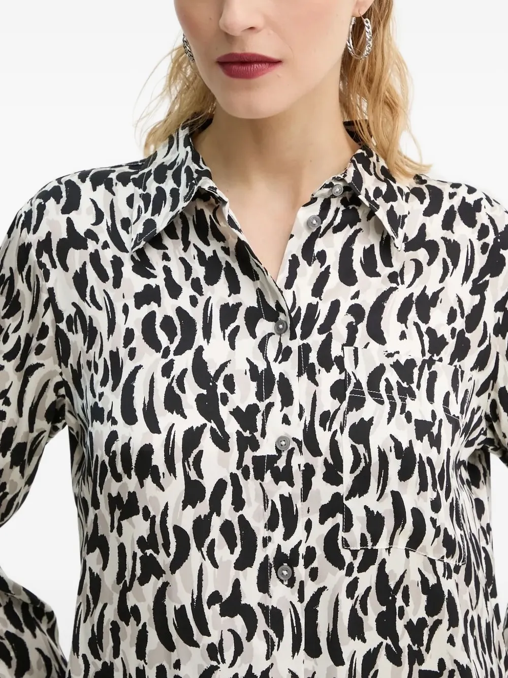 Marc O'Polo Blouse met abstracte print Wit