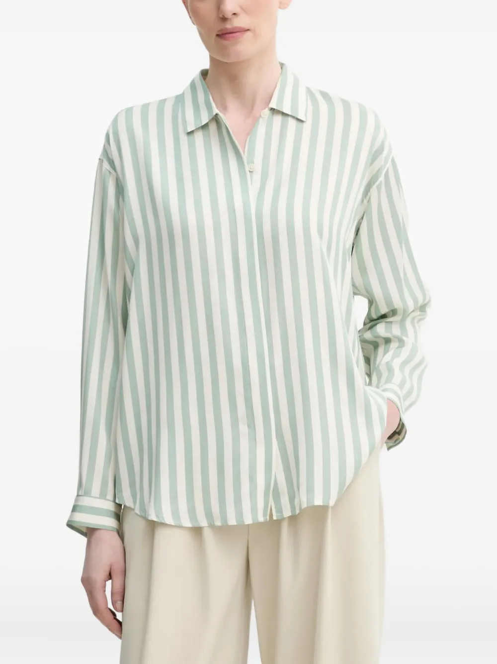 Marc O'polo Striped Shirt In Green