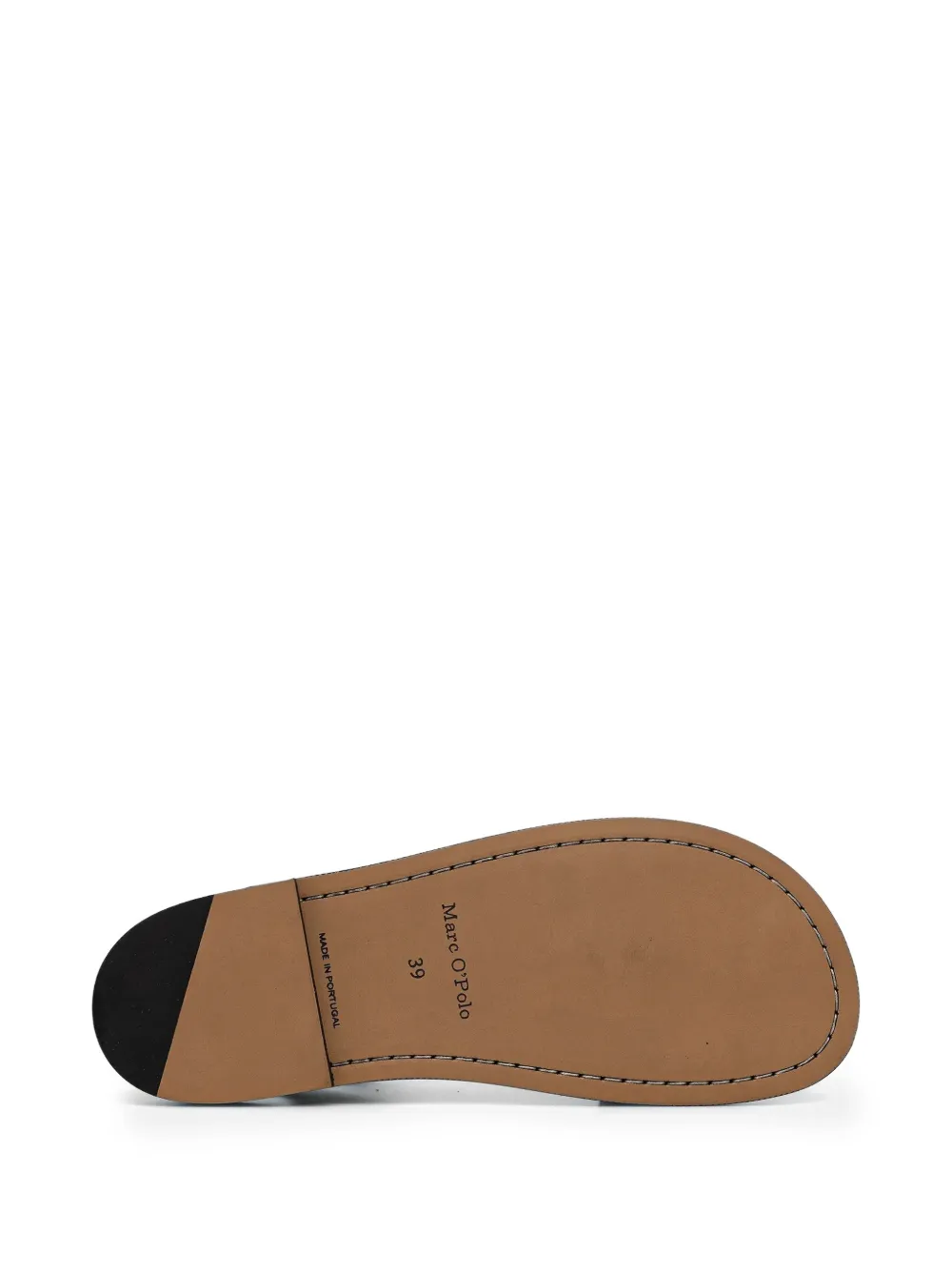 Marc O'polo Ankle-strap Leather Sandals In Black