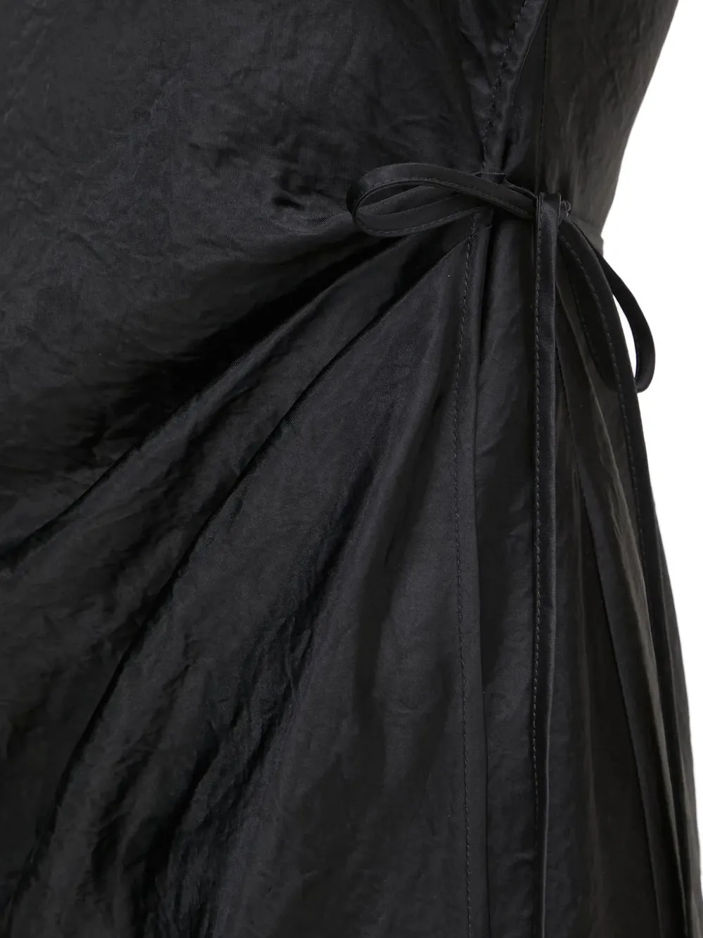 Marc O'polo Tie-side Short-sleeve Midi Dress In Black