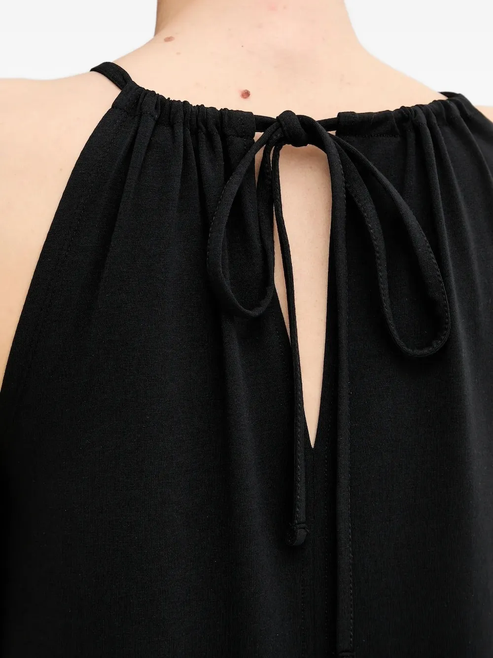 Marc O'Polo Mouwloze midi-jurk met keyhole hals Zwart