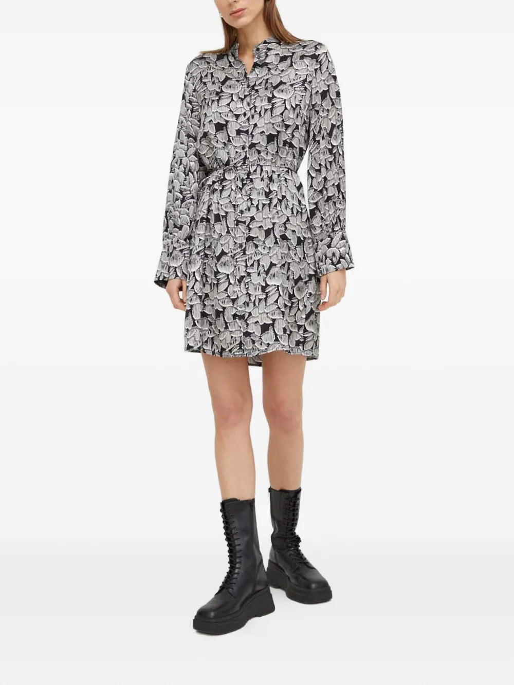 Marc O'Polo Sweaterjurk met abstracte print - Grijs