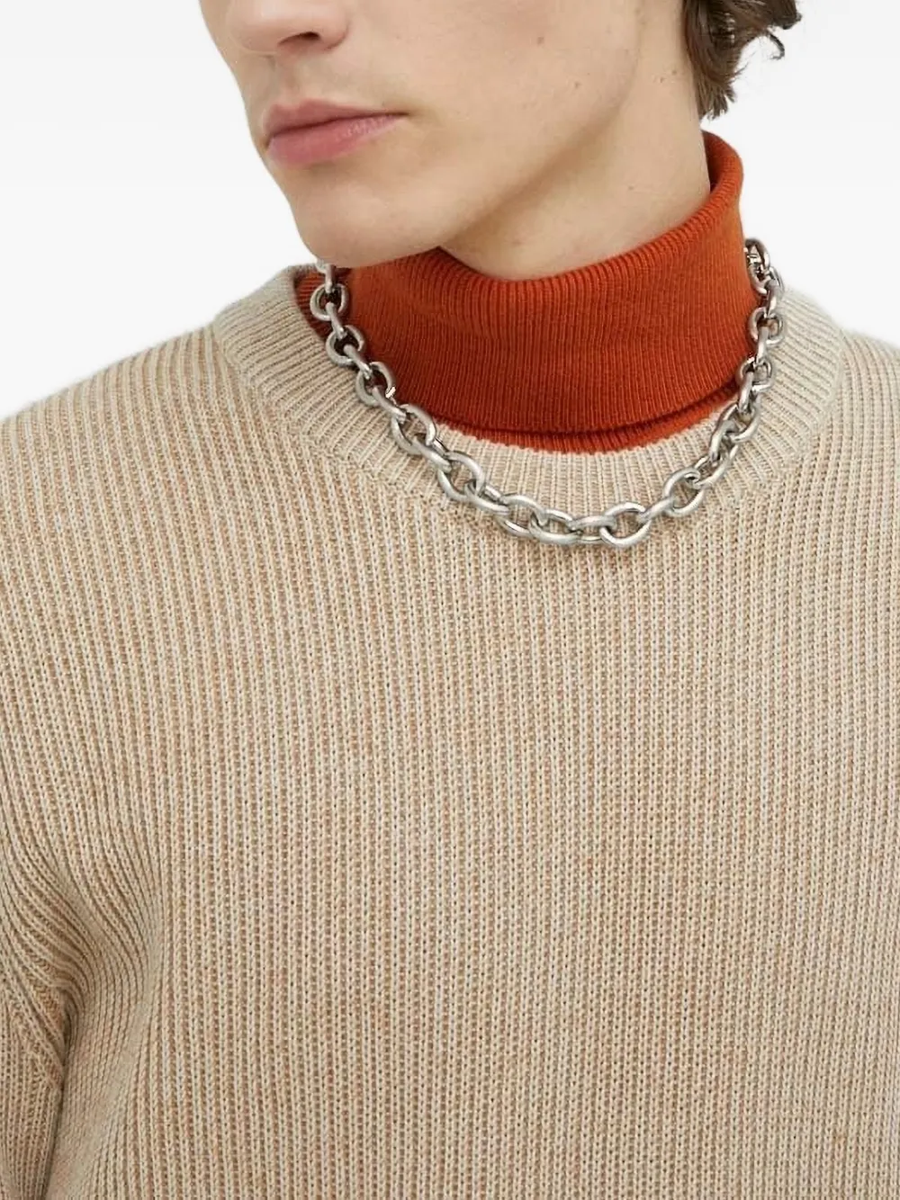 Marc O'Polo ribbed crew-neck sweater Beige