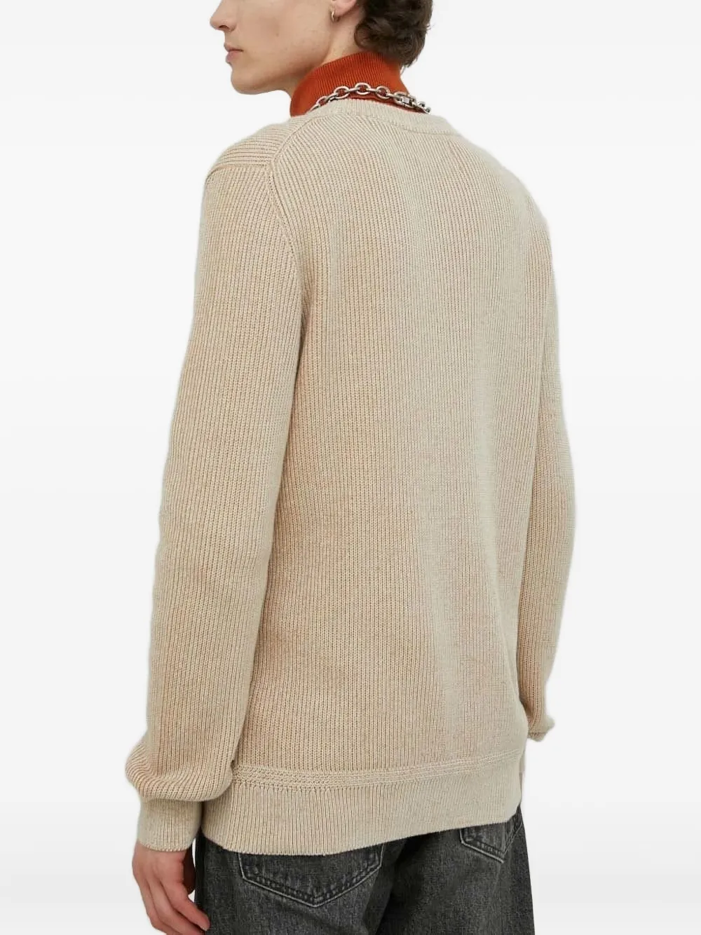 Marc O'Polo ribbed crew-neck sweater Beige