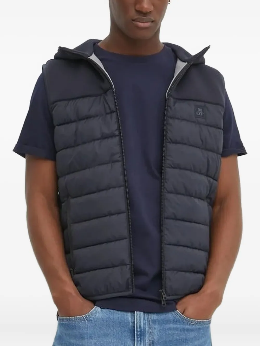 Marc O'Polo hooded quilted gilet Blauw