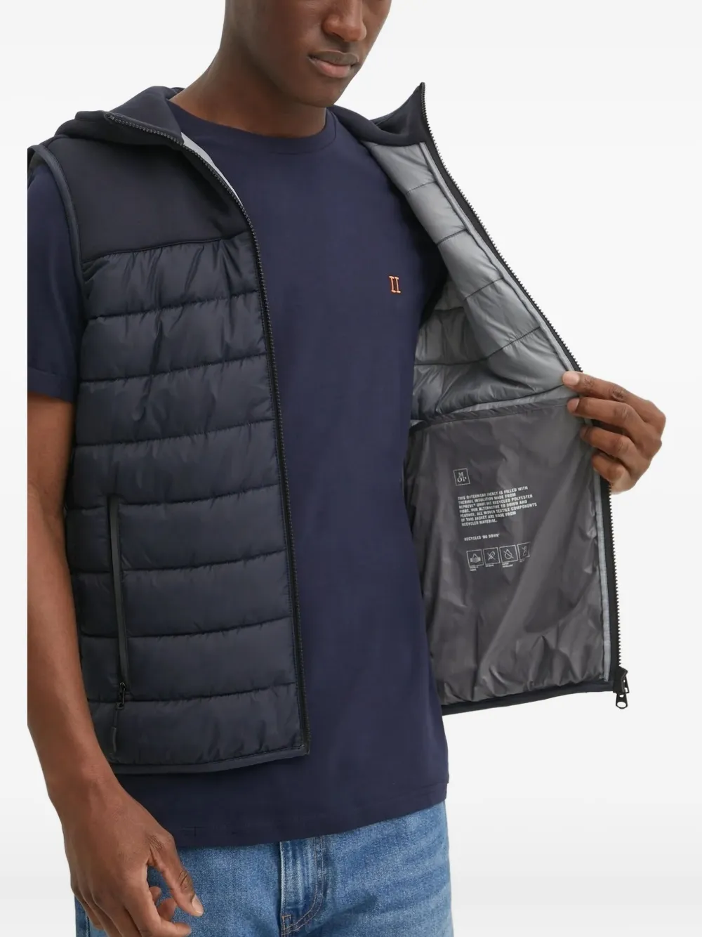 Marc O'Polo Bodywarmer met capuchon Blauw
