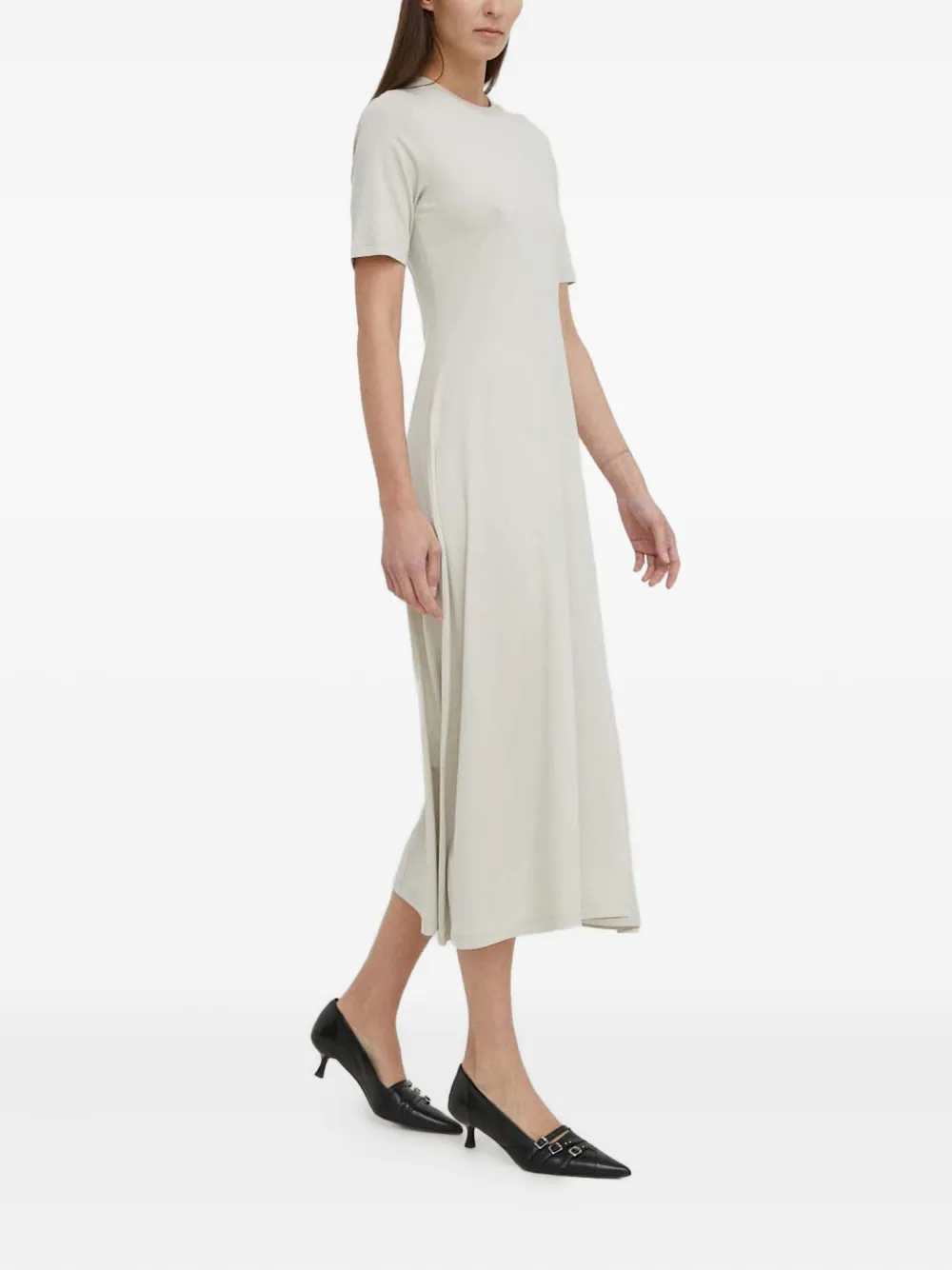 Marc O'polo Short-sleeve Midi Dress In Neutral