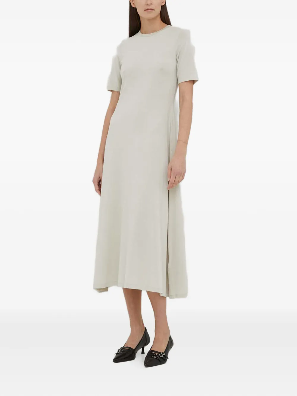Marc O'polo Short-sleeve Midi Dress In Neutral
