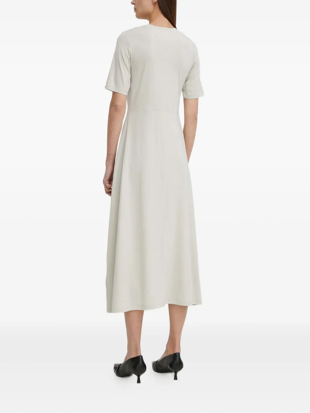 Marc O'polo Short-sleeve Midi Dress In Neutral