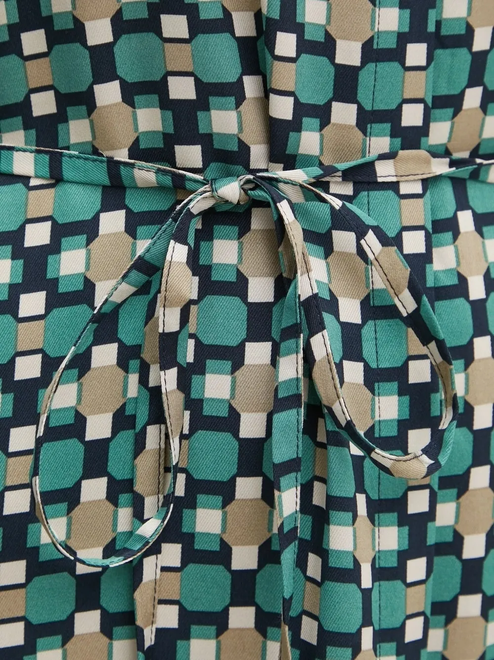 Marc O'polo Geometric-print Shirt Midi Dress In Green