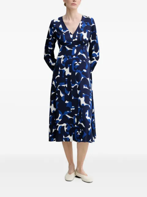 Marc O'Polo abstract-print V-neck midi dress