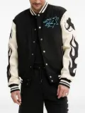 karl kani embellished baseball jacket - Black