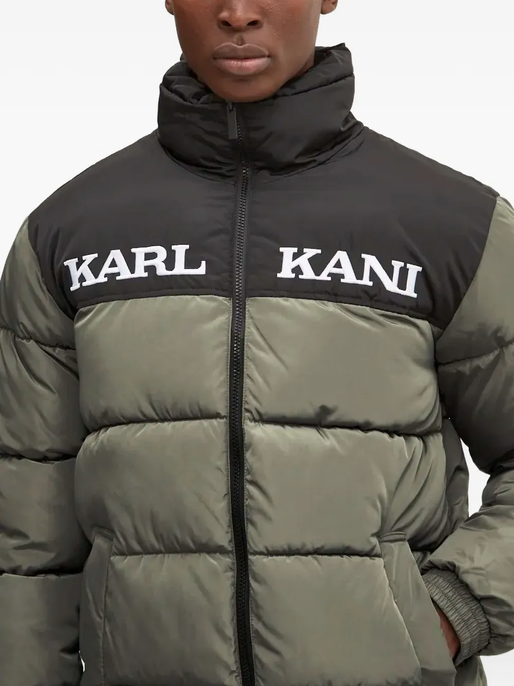 karl kani Donsjack met colourblocking Groen
