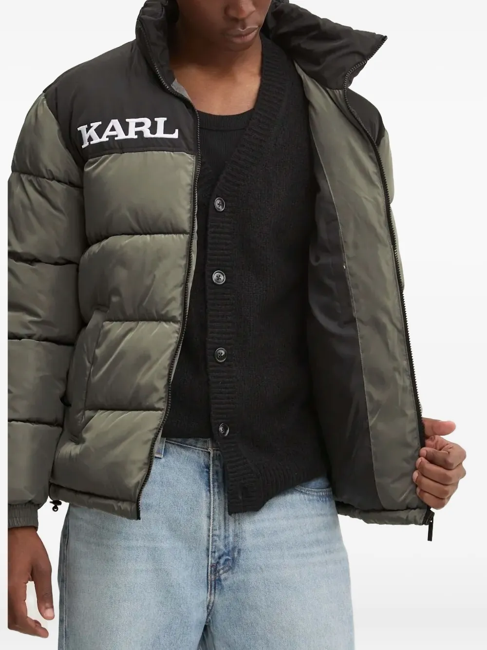 karl kani Donsjack met colourblocking Groen