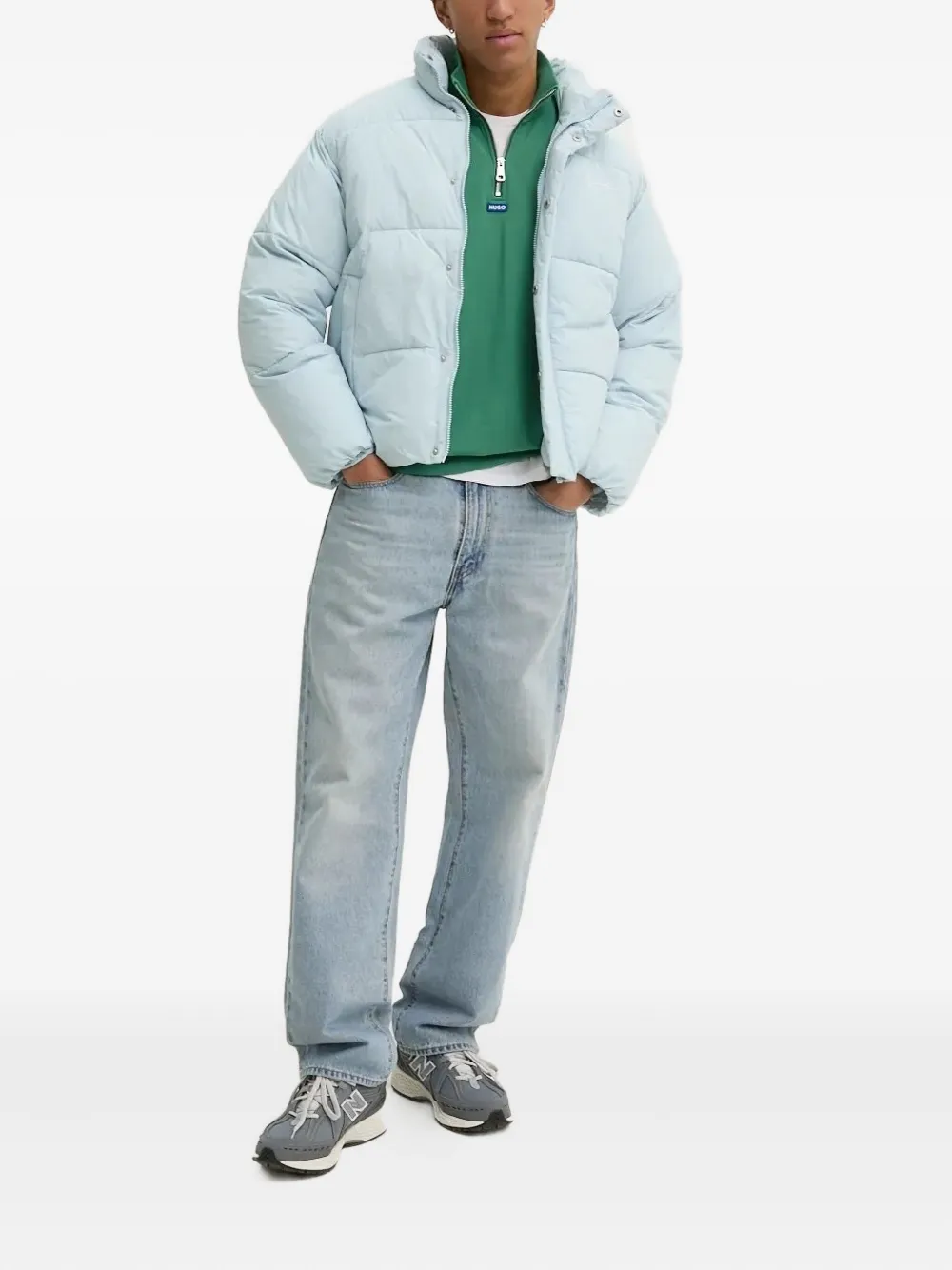 karl kani Gewatteerd donsjack met rits Blauw