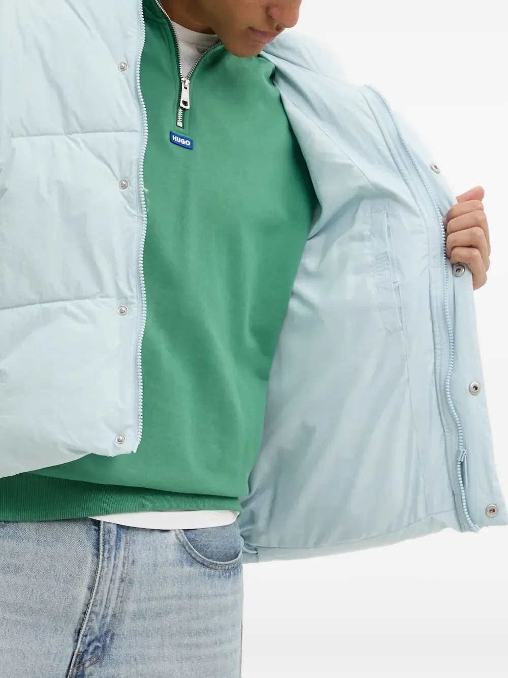 karl kani Gewatteerd donsjack met rits Blauw