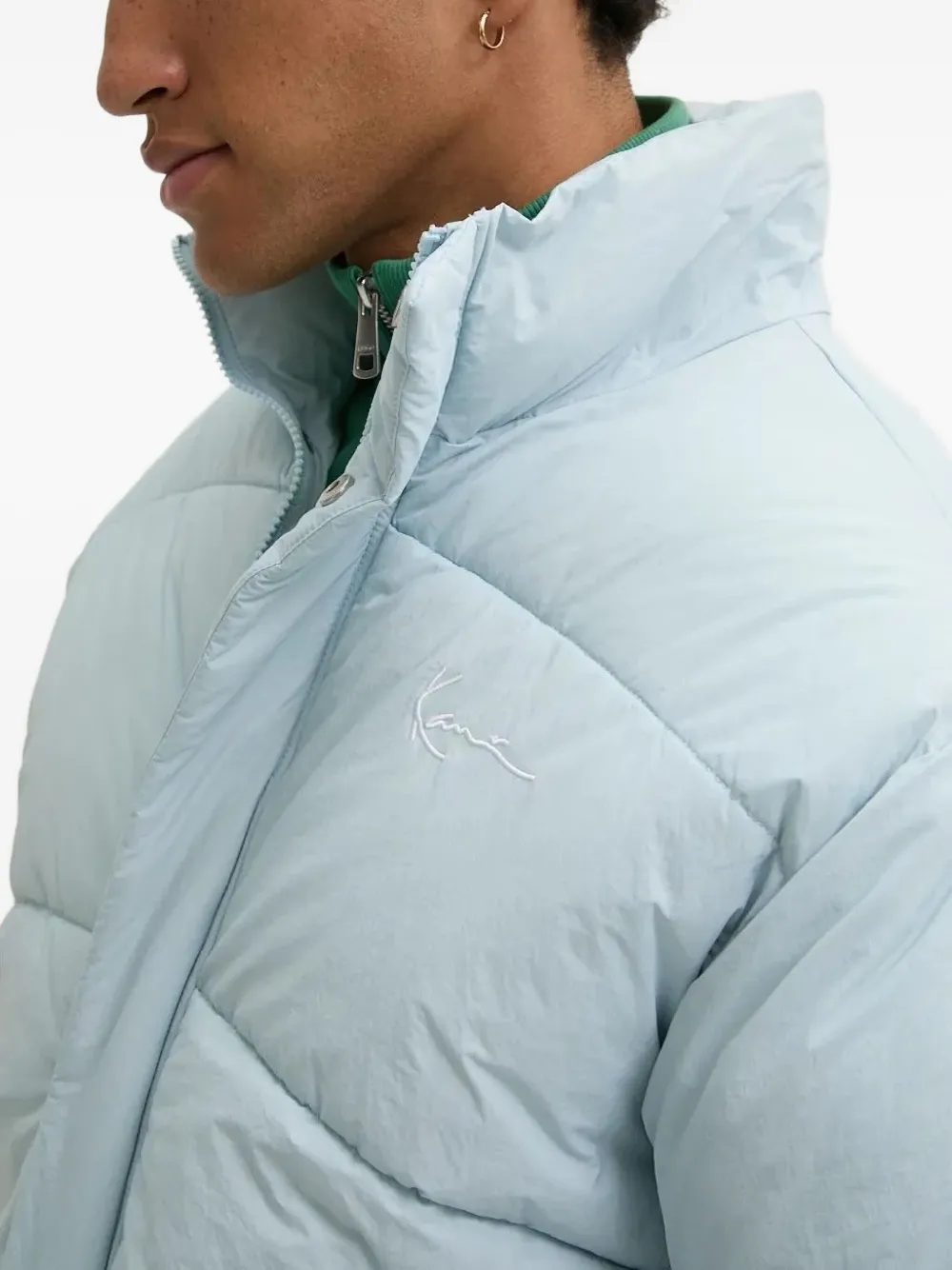 karl kani Gewatteerd donsjack met rits Blauw